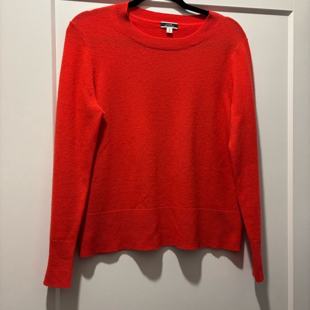 J. Crew Bright Red Cashmere Sweater
